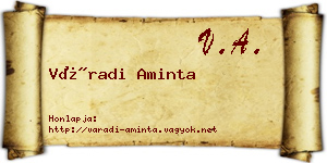 Váradi Aminta névjegykártya